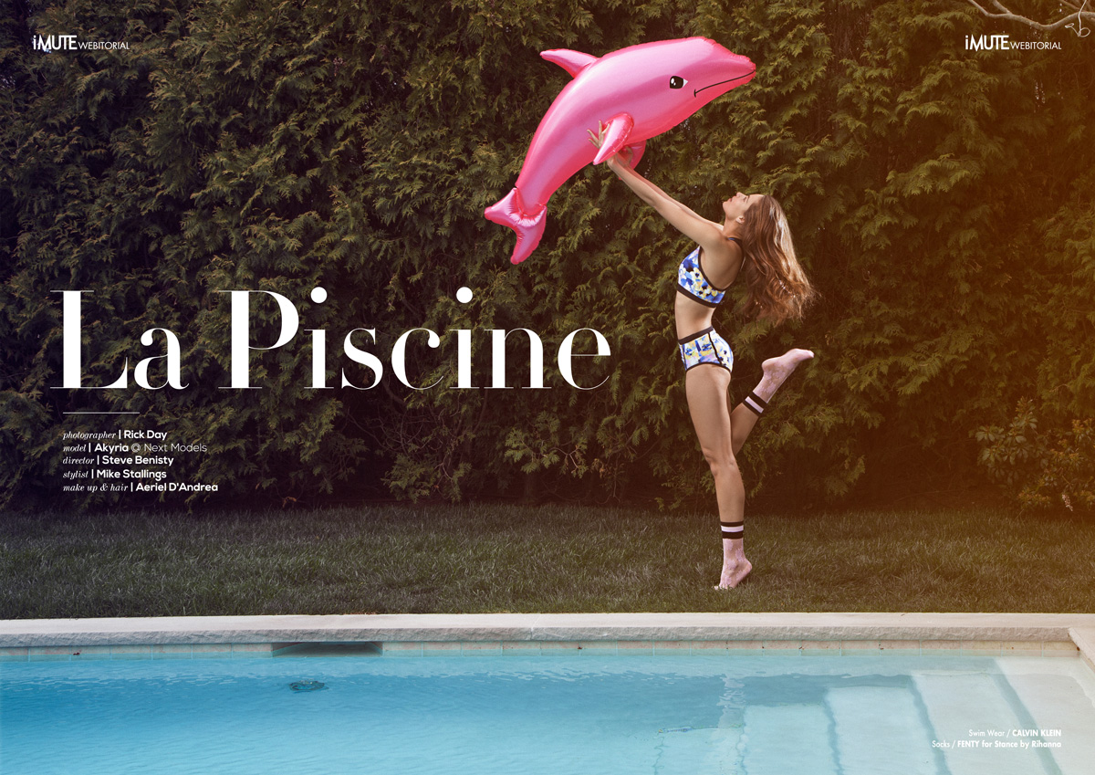 La Piscine webitorial for iMute Magazine Photographer / Rick Day Model / Akyria @ Next Models Director / Steve Benisty Stylist / Mike Stallings Make up & Hair / Aeriel D'Andrea