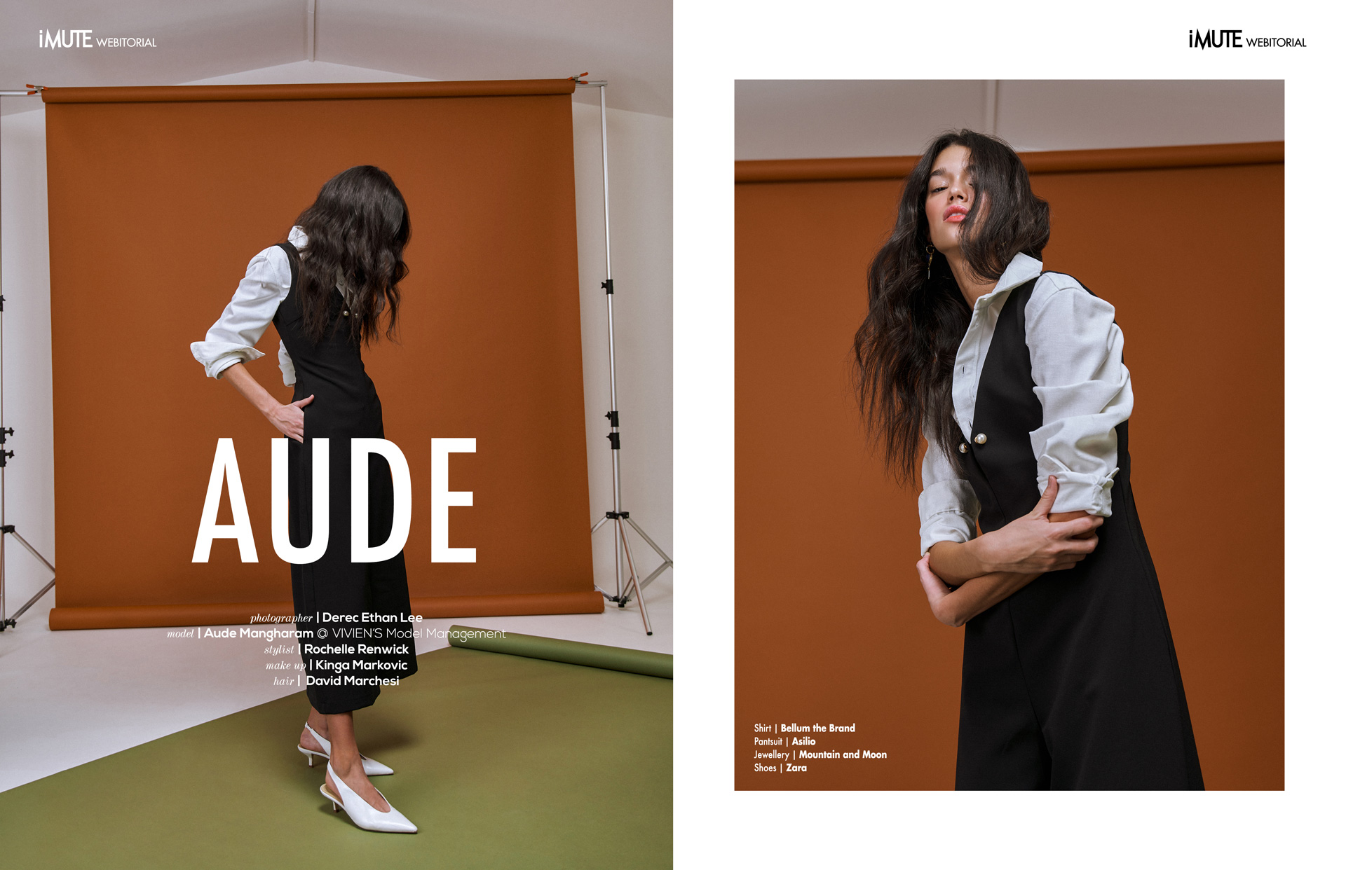 Aude webitorial for iMute Magazine Photographer | Derec Ethan Lee Model | Aude Mangharam @ Vivien's Model Management Stylist | Rochelle Renwick Makeup | Kinga Markovic Hair | David Marchesi