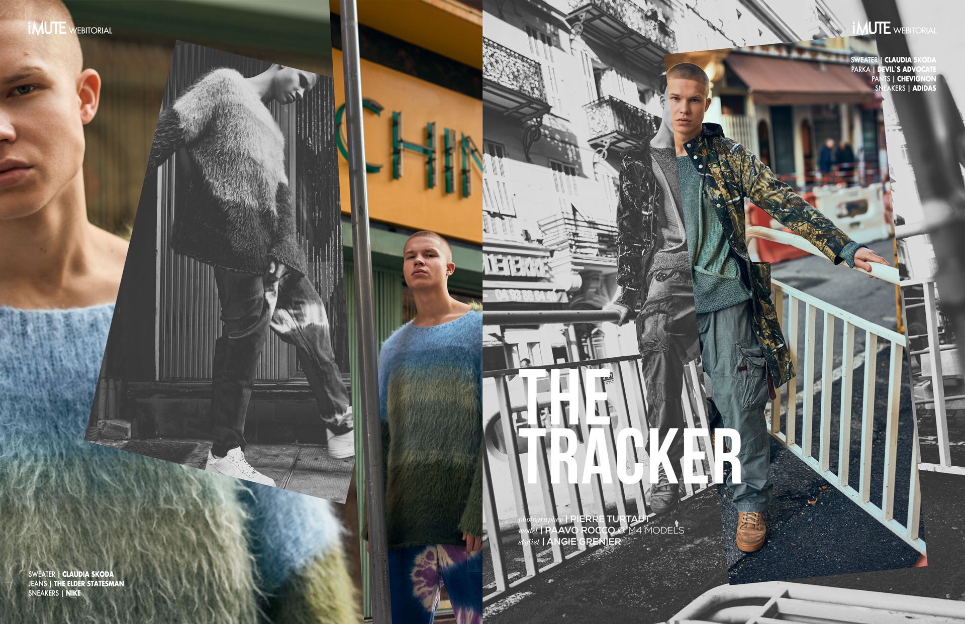 The TRACKER webitorial for iMute Magazine  PHOTOGRAPHER | PIERRE TURTAUT MODEL | PAAVO ROCCO @ M4 MODELS STYLIST | ANGIE GRENIER 