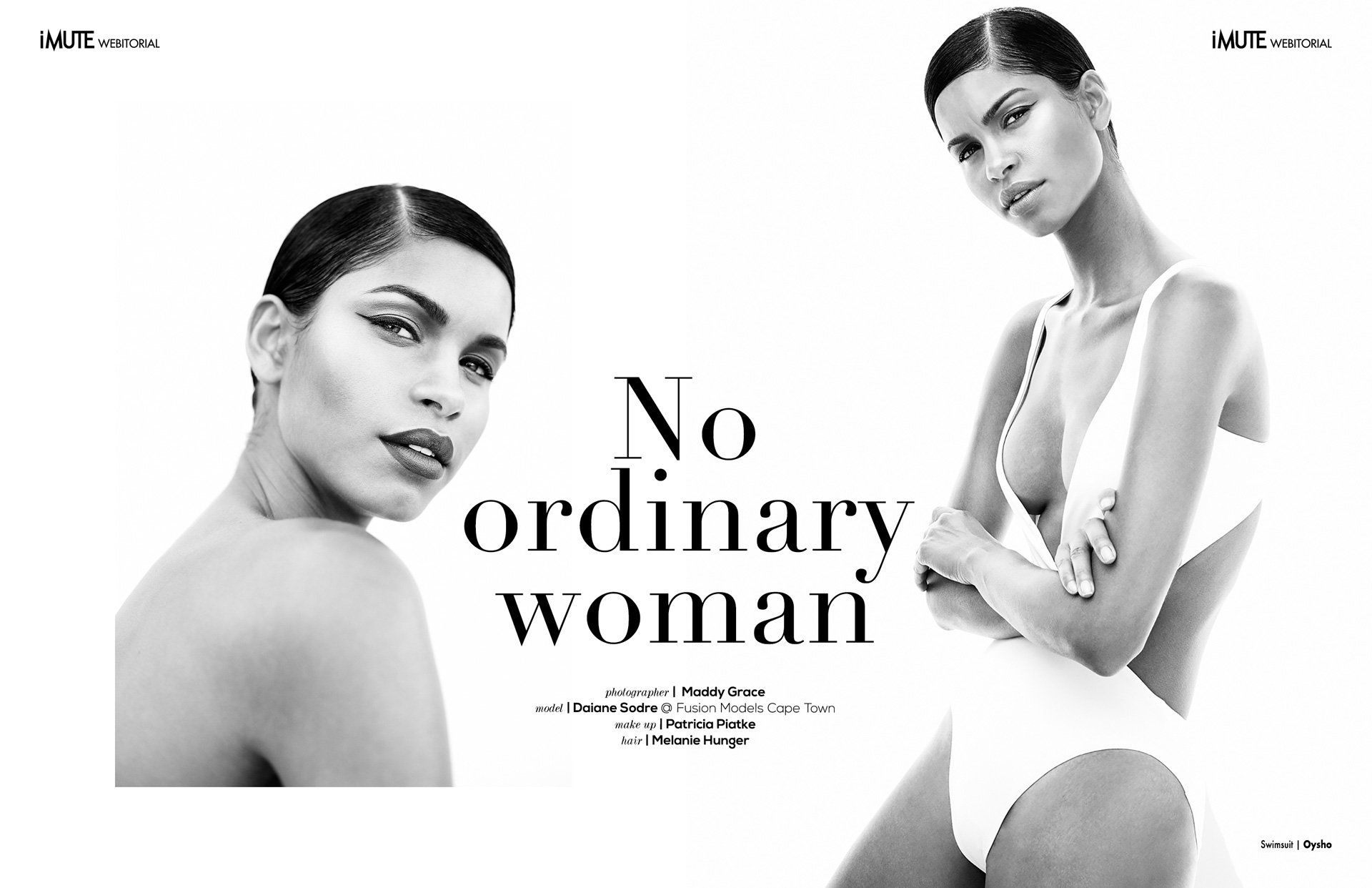 No ordinary woman webitorial for iMute Magazine Photographer | Maddy Grace Model | Daiane Sodre @ Fusion Models Cape Town Makeup | Patricia Piatke Hair | Melanie Hunger