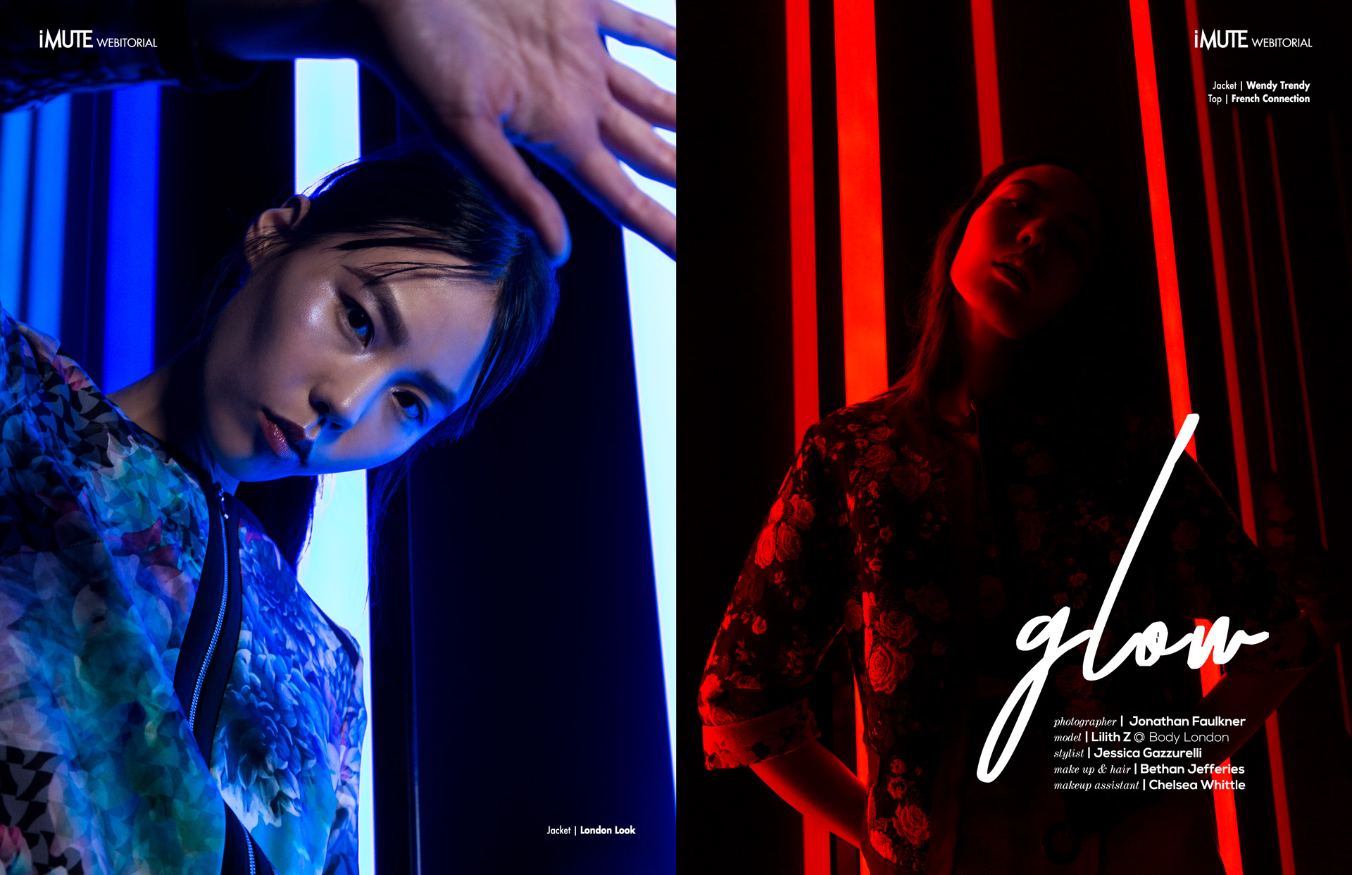 Glow webitorial for iMute Magazine Photographer | Jonathan Faulkner Model | Lilith Z @ Body London Stylist | Jessica Gazzurelli Makeup & Hair | Bethan Jefferies Makeup Assitant |  Chelsea Whittle