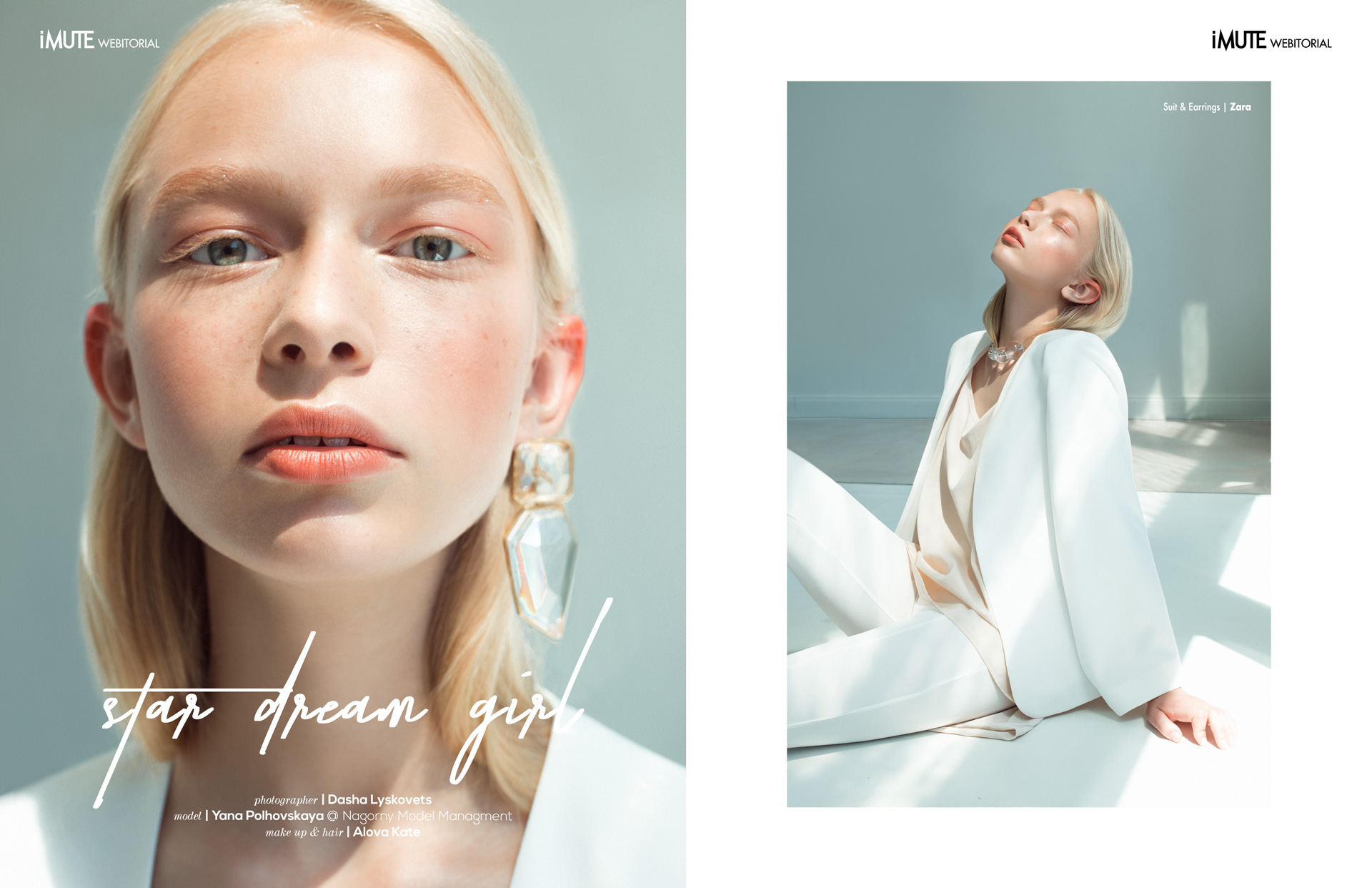 Star dream girl webitorial for iMute Magazine Photographer | Dasha Lyskovets Model | Yana Polhovskaya @ Nagorny Models Makeup & Hair | Alova Kate