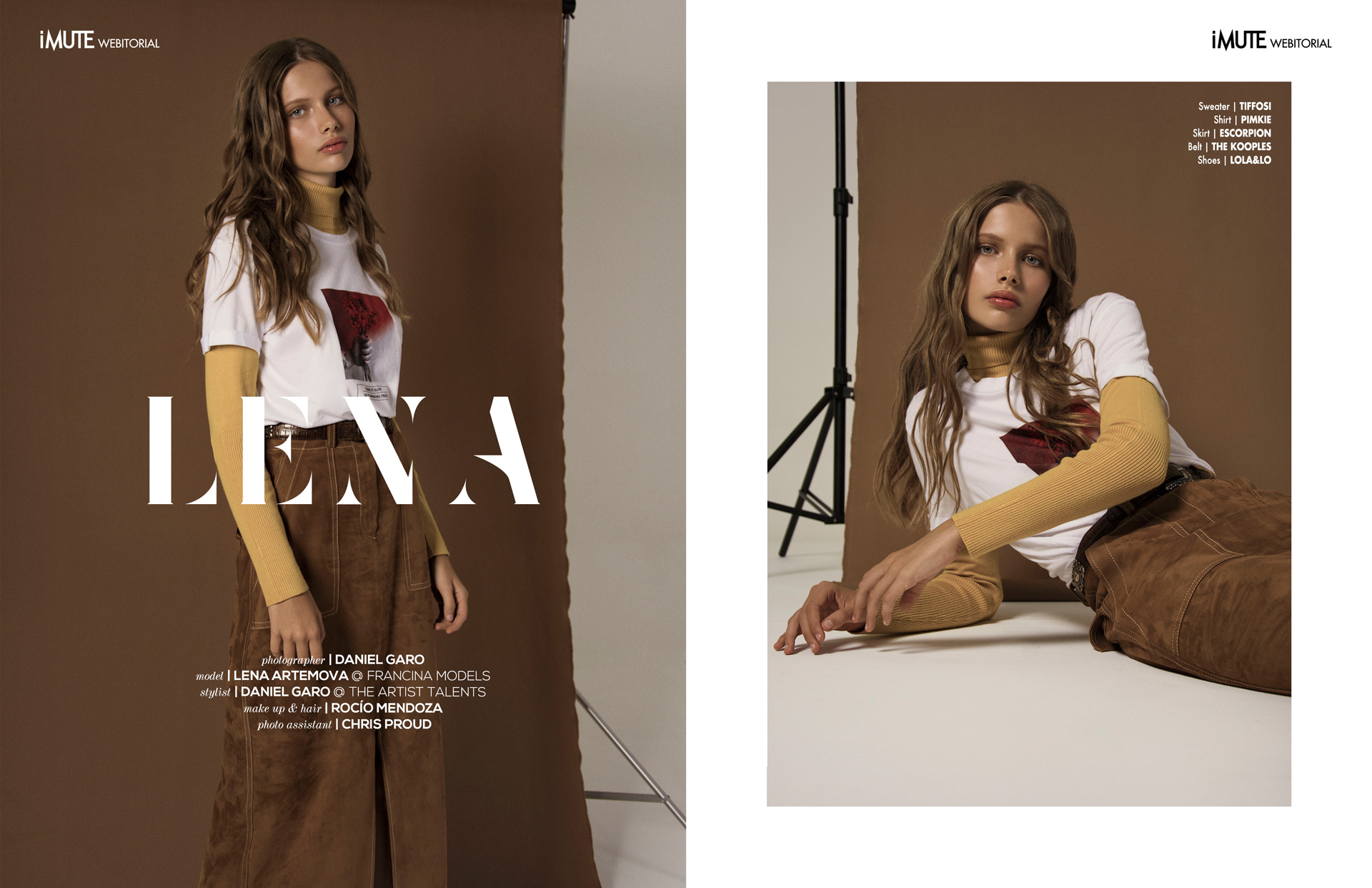 Lena webitorial for iMute Magazine PHOTOGRAPHER | Daniel Garo MODEL | LENA ARTEMOVA @ Francina Models STYLIST | JONATHAN LEÓN @ The Artist Talents MAKEUP & HAIR | Rocío Mendoza
