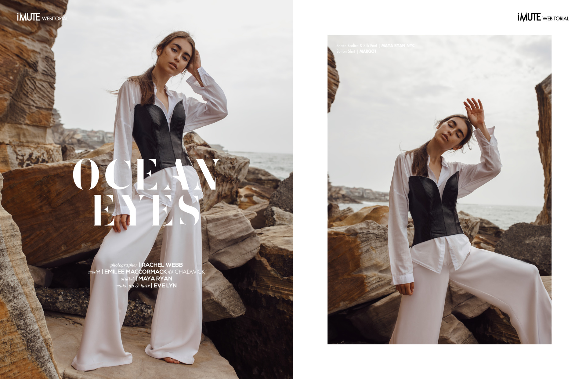 Ocean Eyes webitorial for iMute Magazine PHOTOGRAPHER | Rachel Webb MODEL | Emilee Maccormack @ Chadwick Models STYLIST | Maya Ryan MAKEUP & HAIR | Eve Lyn