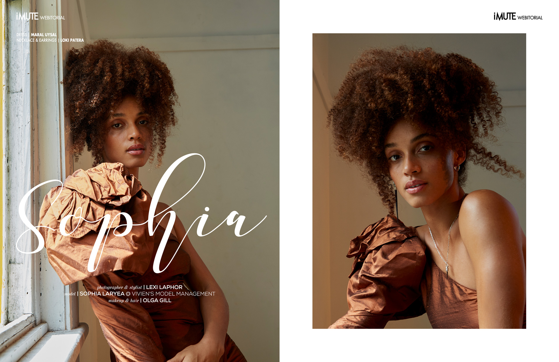Sophia webitorial for iMute Magazine  PHOTOGRAPHER & STYLIST | LEXI LAPHOR  MODEL | SOPHIA LARYEA @ VIVIEN'S MODEL MANAGEMENT MAKEUP & HAIR | OLGA GILL  